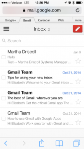Gmail Inbox in Browser
