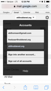 Gmail Accounts in Browser